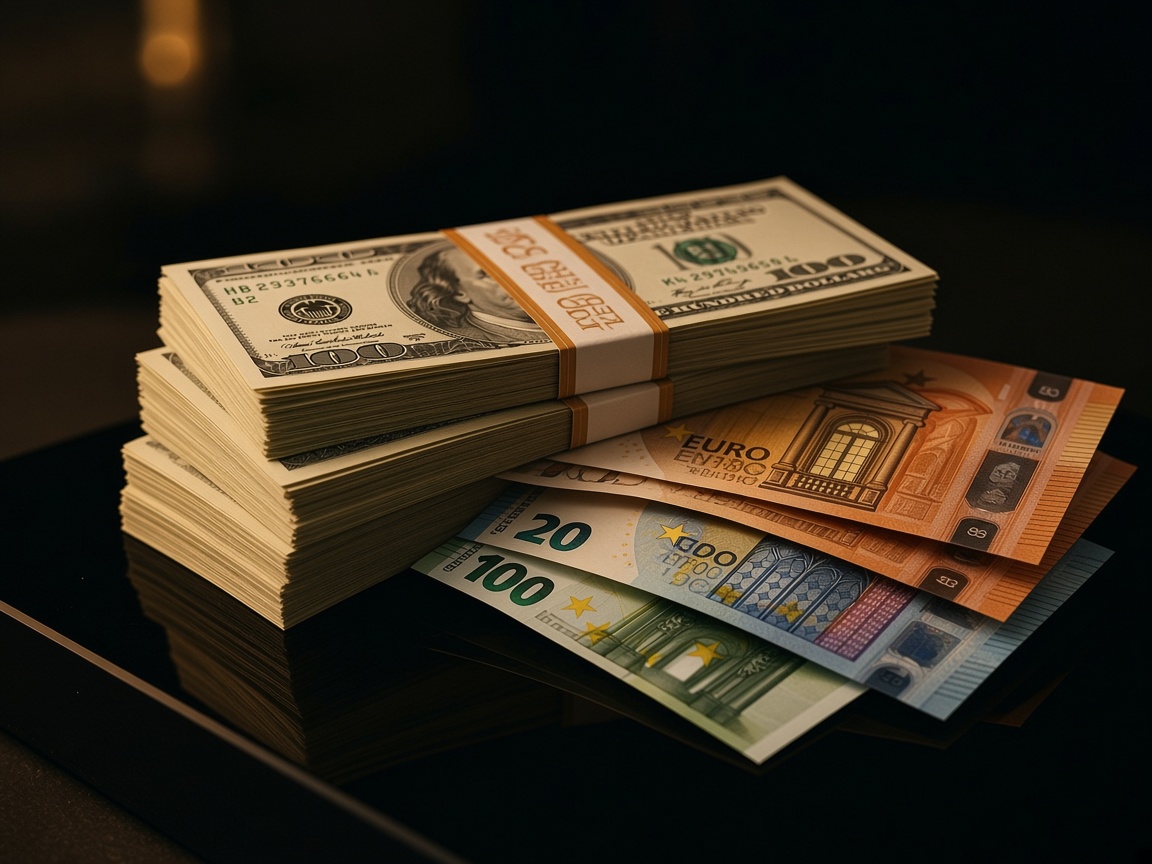 Dolari și euro așezați pentru schimb